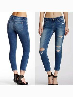 JOE'S JEANS JOES JEANS Keagan Skinny Ankle Distressed Jeans Dark Wash Ripped 25